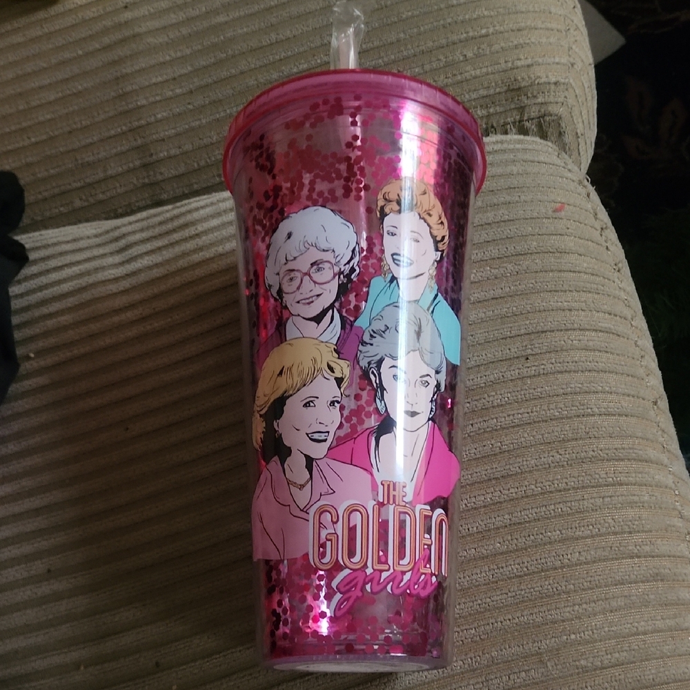 Golden Girls Pink Tumbler with Straw